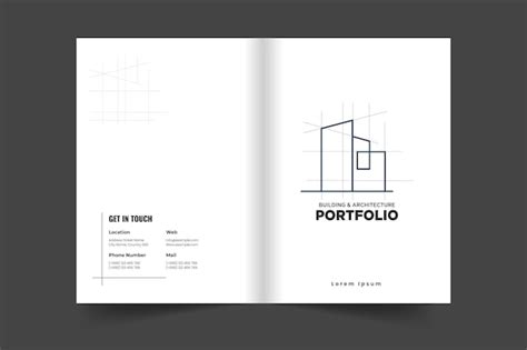 Premium Vector | Architecture portfolio cover layout template logo ...