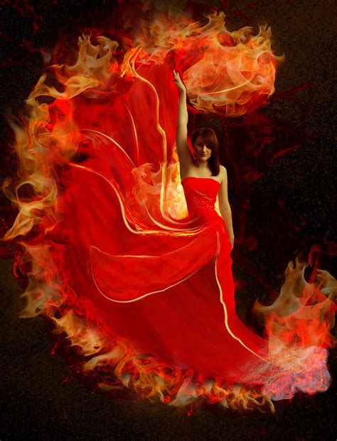 Woman Girl On Fire Red Dress Fiery - Free photo on Pixabay - Pixabay