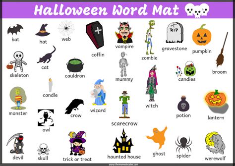 Halloween Word Mat - FREE - The Mum Educates