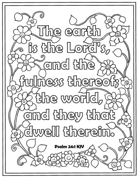 Free Printable Psalm 24:1 Coloring Page | Psalm 24, Psalms, Bible verse ...