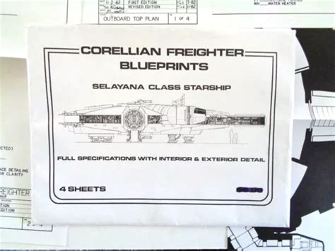 STAR WARS ORIGINAL Corellian Freighter Blueprints 1982 Millennium Falcon Nm £26.69 - PicClick UK