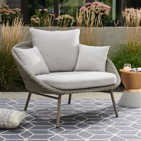 Modrn Scandinavian Nassau Outdoor Woven Lounge Chair With Sunbrella Cushion | Best Patio ...