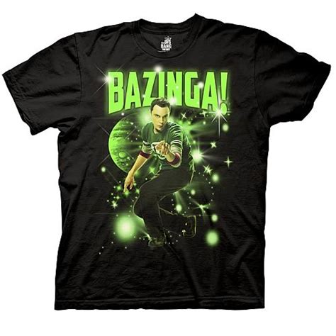 Big Bang Theory Sheldon Bazinga! Stars Black T-Shirt