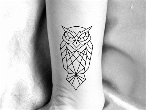 Geometric Owl Temporary Tattoo