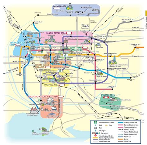 Nagoya tourist map - Nagoya sightseeing map (Chūbu - Japan)