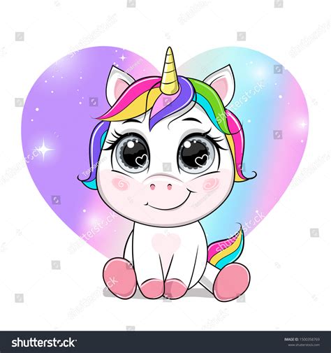 Dibujo vectorial unicornio sobre fondo arco: vector de stock (libre de ...