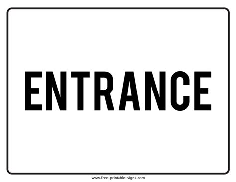 Printable Entrance Sign – Free Printable Signs