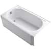 KOHLER Memoirs 60 in. x 34 in. Soaking Bathtub with Left-Hand Drain in White K-721-0 - The Home ...