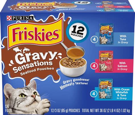 Friskies Wet Cat Food, Gravy Sensations, Seafood Favorites Variety Pack ...