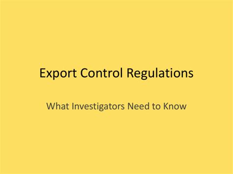 Export Control Regulations