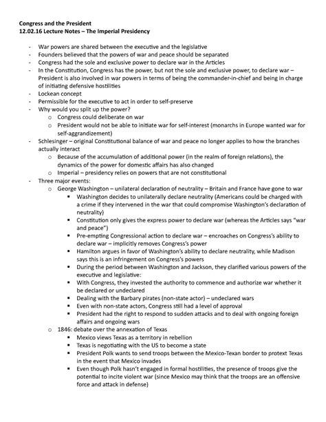 C&P 12.02 (L) Imperial Presidency - Congress and the President 12.02 ...