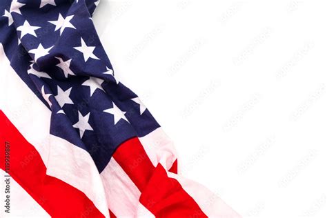 American flag on white background . Stock Photo | Adobe Stock