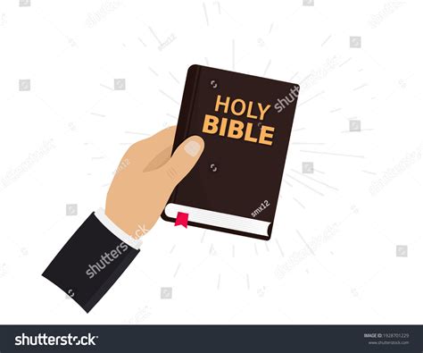 Man Holding Bible Hand Holy Bible Stock Vector (Royalty Free ...