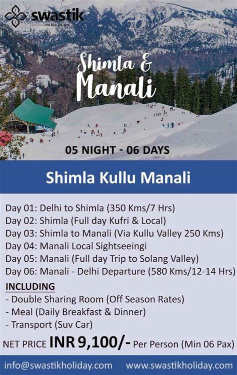 Shimla Manali Tour Package 5n/6d | Travel inspiration destinations ...