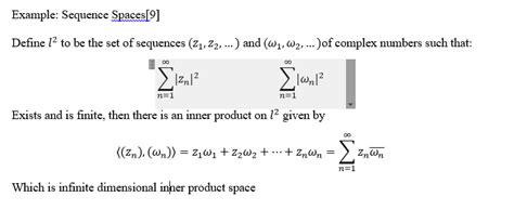 linear algebra - infinite-dimensional inner product space - Mathematics ...