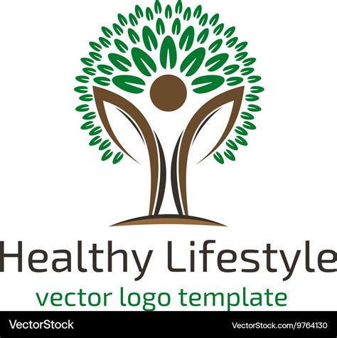 Healthy lifestyle logo Royalty Free Vector Image