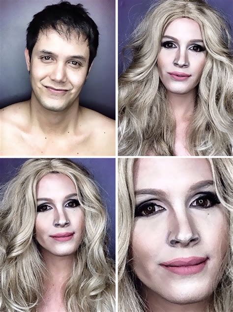 Guy Uses Makeup To Transform Himself Into Female Hollywood Celebrities ...