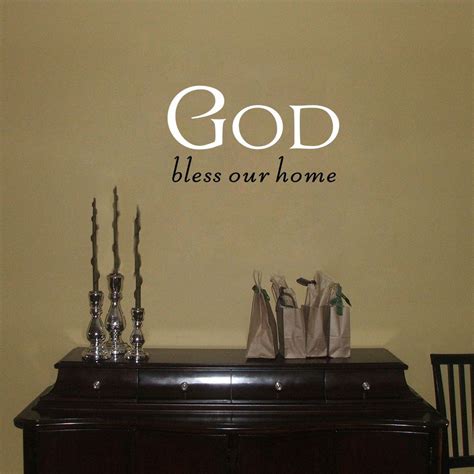 God Bless Our Home Quote Vinyl Wall Sticker DIY Home Decor For Living Room Alphabet Wall ...