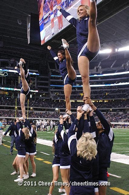 Cheerleading, BYU, cheer, cheerleader, heel stretch stunt from ...