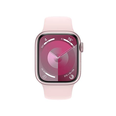 Apple Watch Series 9 (GPS) 41mm Pink Aluminum Case with Light Pink Sport Band M/L Pink MR943LL/A ...