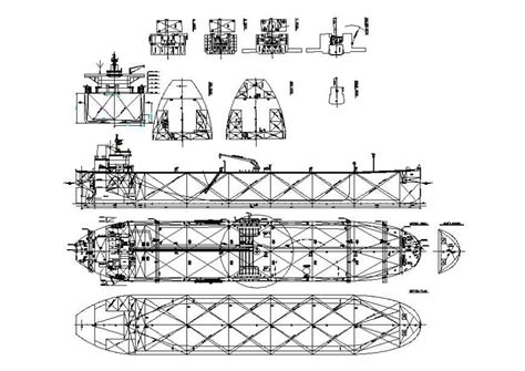 Oil tanker ship all sided section and auto-cad drawing details dwg file - Cadbull