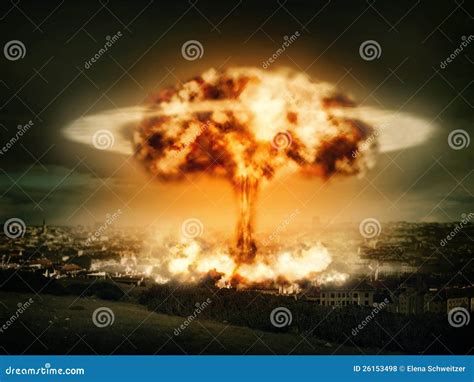 Explosion of nuclear bomb stock photo. Image of armageddon - 26153498