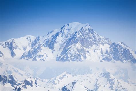 Snowy Peaks At The Mont Blanc Area. Mont Blanc Mountain Massif S Stock Image - Image of ...