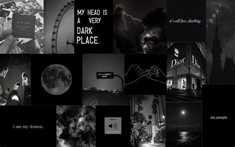 black aesthetic wallpaper | laptop collage | Wallpaper dekstop, Black ...