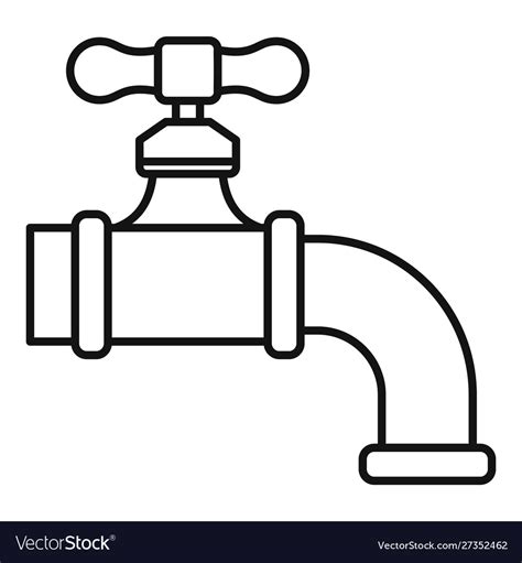 Water tap icon outline style Royalty Free Vector Image