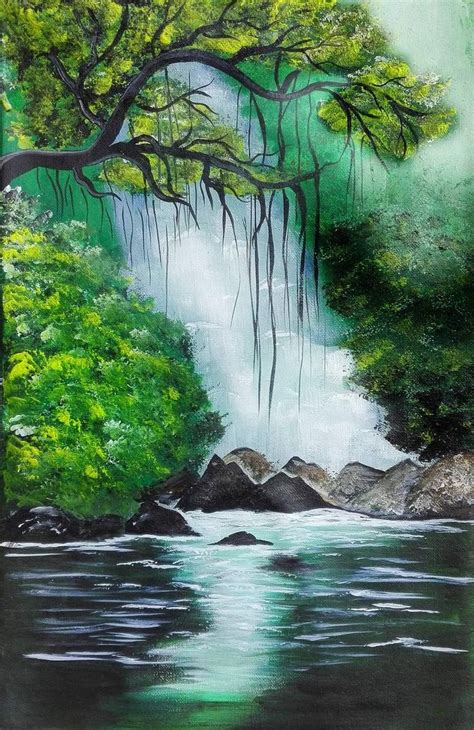 The Waterfall Painting by Dilani Abeysingha | Saatchi Art