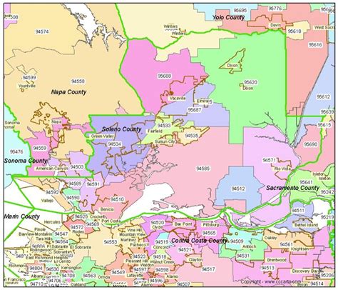 Solano County Zip Code Map - Benicia, CA zip codes