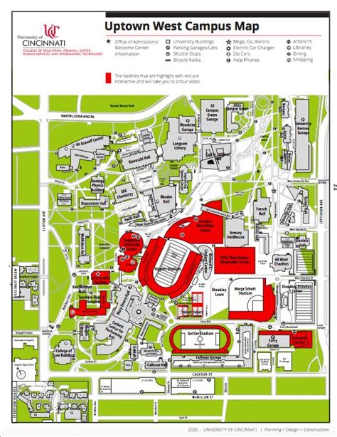 The University of Cincinnati campus map | University of cincinnati ...