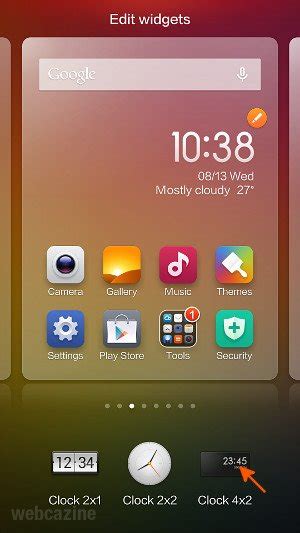 How to get back the Clock/Weather widget on Xiaomi phone running MIUI V5