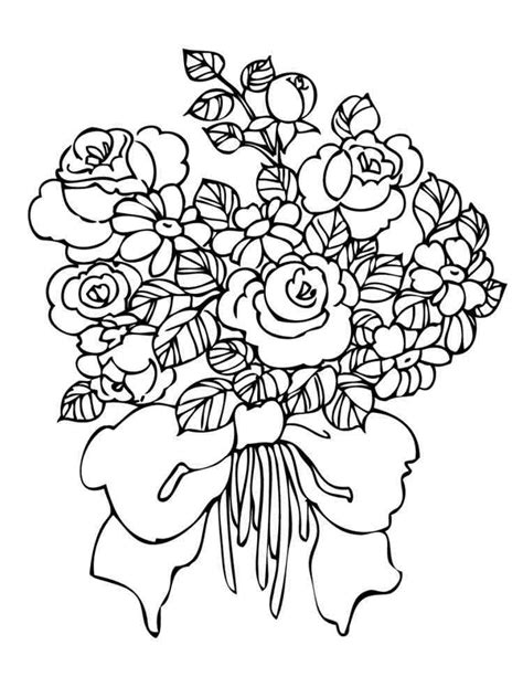 Coloring Pages Flowers Bouquet