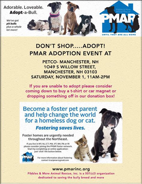 Petco Adoption Event – Manchester, NH – Pibbles & More Animal Rescue