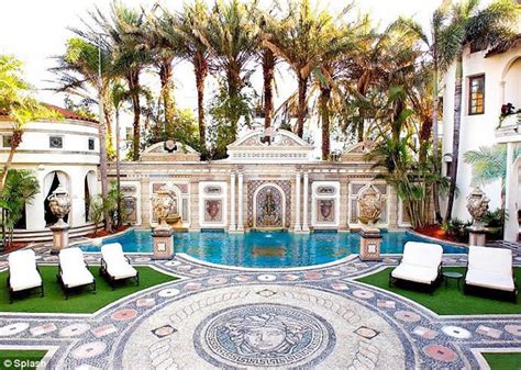 Swim in a 24-carat gold pool at the Versace villa in Miami which is now set to reopen as a ...