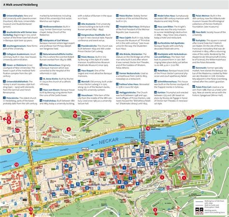 Heidelberg tourist attractions map Tourist Map, Detailed Map, Disney Tips, Location Map, City ...