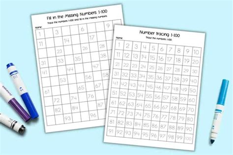 Free Printable Number Tracing Worksheets 1-100 - The Artisan Life