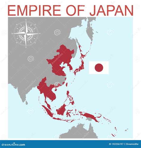 Vector Map of the Empire of Japan Stock Vector - Illustration of symbol, japanese: 192256197