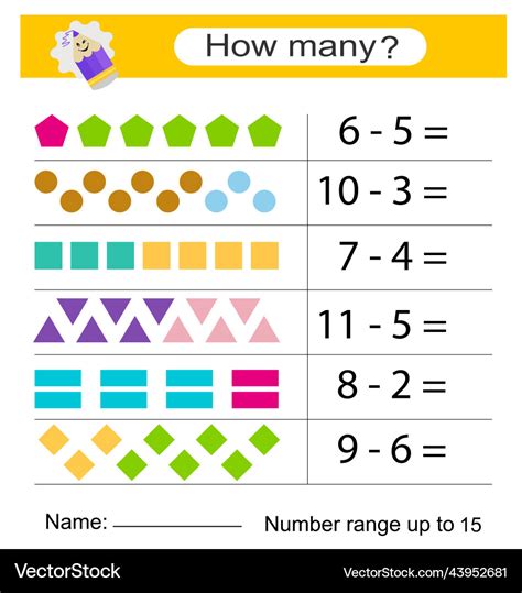 Math activity for kids Royalty Free Vector Image