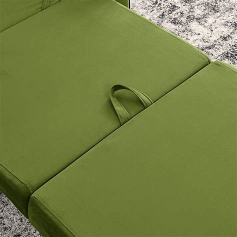 Green Chair Bed with Pull-out Sleeper Chaise Lounge Sofa with Pillow - Bed Bath & Beyond - 39175747