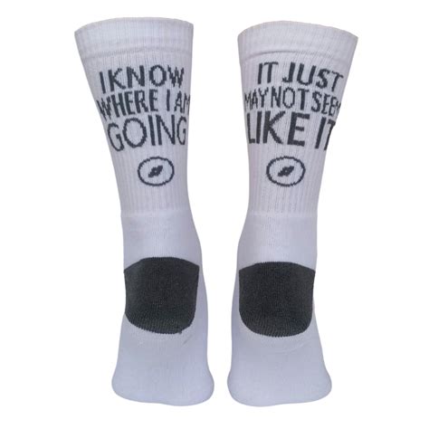 Funny Socks - I know where I'm going, it just may not seem like it - Presents for Cyclists