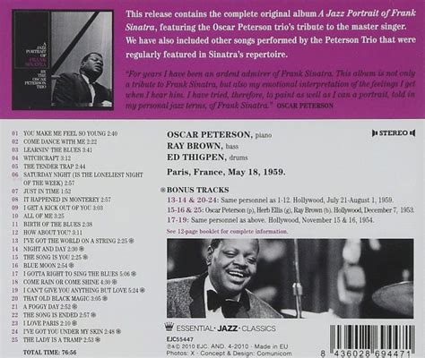 Oscar Peterson: A Jazz Portrait Of Frank Sinatra + 13 Bonus Tracks - CD ...