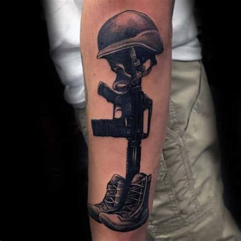 50 Fallen Soldier Tattoo Designs For Men - Memorial Ideas