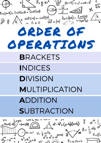 Order of Operations Classroom Display (BIDMAS) | Teaching Resources