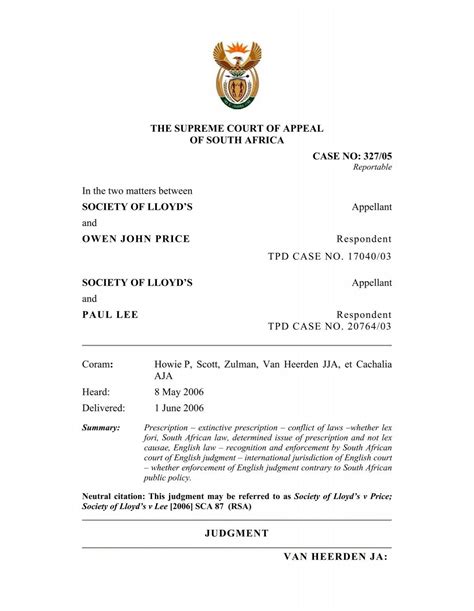 THE SUPREME COURT OF APPEAL OF SOUTH AFRICA CASE NO ...