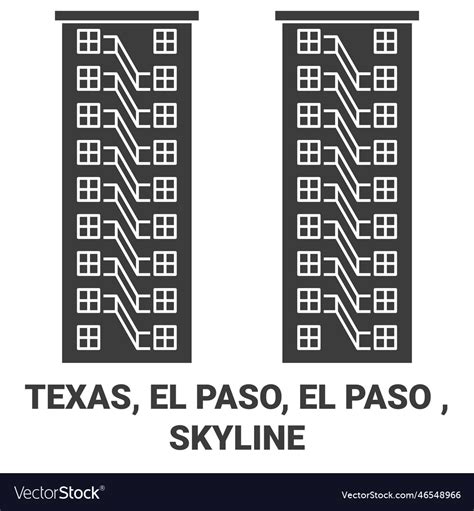 United states texas el paso el paso skyline Vector Image