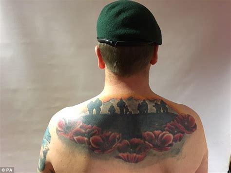 Ex-Royal Marine has tattoo of seven poppies | Daily Mail Online