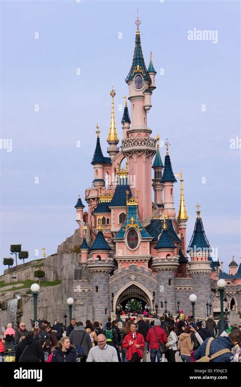 Sleeping Beauty Castle, Fantasyland, Disneyland Paris theme park Stock Photo, Royalty Free Image ...