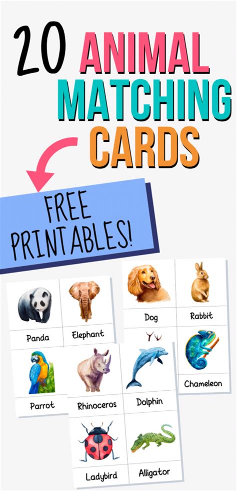 Printable Animal Matching Game